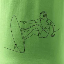 Surfař na vlně jedním tahem