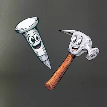 Parové triko - Kladivo a hřebík