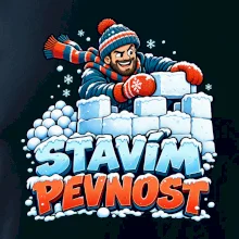 Rodinná vánoční trička - Stavím pevnost táta sněhová bitva