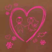 Svatba - kreslené srdce