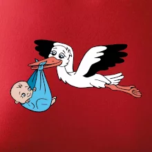 Čáp a miminko - kluk (Hana-creative)