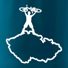 Mapa ČR - cyklista na prsou