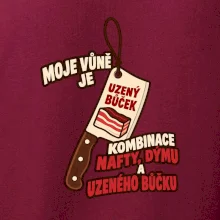 Vůně nafty dýmu a uzeného bůčku