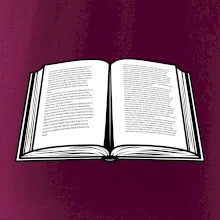 Kniha černobílá otevřená s textem