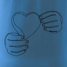 Ruka držící srdce  jedním tahem