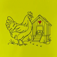 Slepice a kurník se srdíčkem