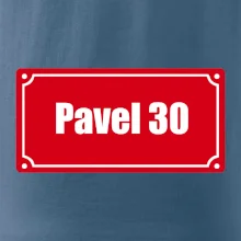 Jméno a věk - uliční cedule - červená