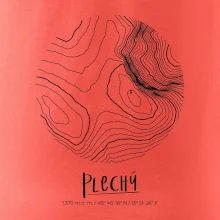 Plechý - vrstevnice v kruhu