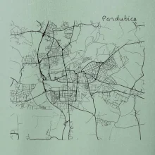 Mapy měst černobílé Pardubice