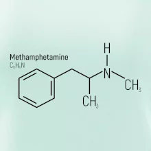 Molekulární struktura Metamfetamin