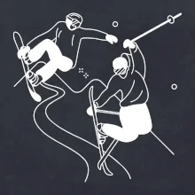 Lyžovaní - kresleny obrázek