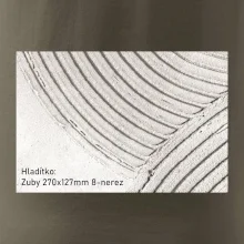 Hladítko zuby 270x127mm 8 nerez