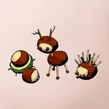 Kaštanová zvířátka - v řadě