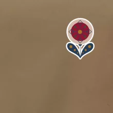 Folklor na prsu květina kulatá