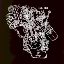 Motor Škoda/ VW 1.9L  TDI z boku
