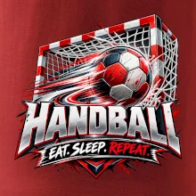 Házenkářský míč v brance eat sleep repeat