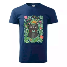 Kočka s květy malovaná