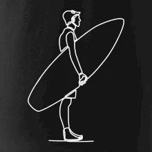 Surfař stojící jedním tahem