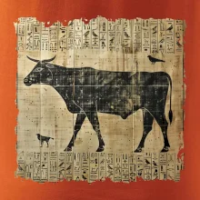 Egyptské hieroglyfy kráva