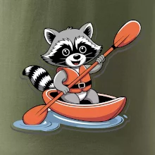 Mýval v kajaku kreslený