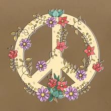 Peace symbol pískový