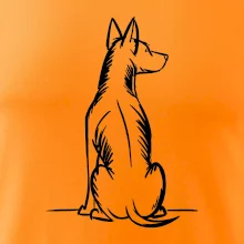 Pes kreslený zezadu