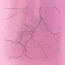 Černobílá mapa Kralupy nad Vltavou