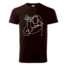 Fotografka stojící jedním tahem