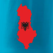 Albánie mapa a znak