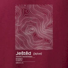 Ještěd - vrstevnice v obdélníku