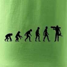 Evoluce dřevorubec - pila a kmen