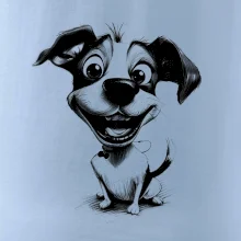 Černobílá karikatura Jack Russell teriér