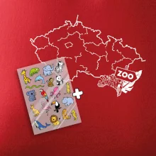 Tričko s mapou + ZOO nažehlovačky