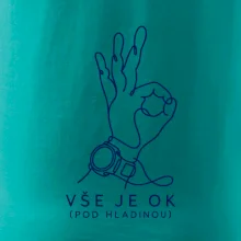 Vše je ok potápěčský signál rukou kreslený jednou linkou