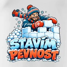 Rodinná vánoční trička - Stavím pevnost táta sněhová bitva