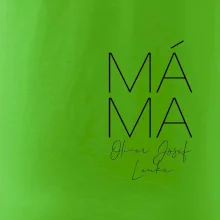 Nápis máma  na prsu se jmény dětí