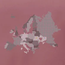 Mapa Evropy - srdce v Ukrajině