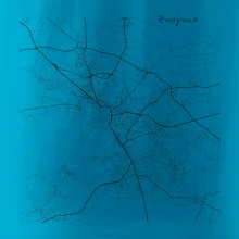 Černobílá mapa Znojmo