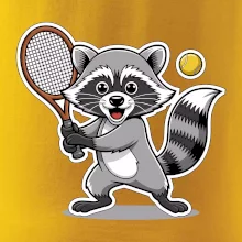 Mýval hraje tenis kreslený