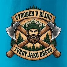 Dřevorubec vyroben v říjnu s překříženými sekerami