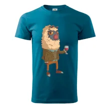 Alpaka s vínem muž