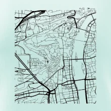 Praha Malá Strana - Mapa černobílá