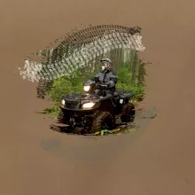 ATV čtyřkolka v lese