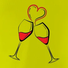 Víno je láska jednoduchý nákres