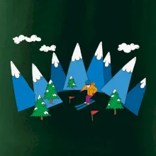 Lyžař a barevné hory