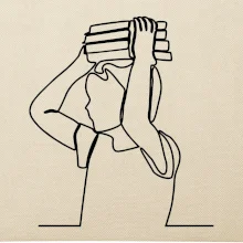 Student a kniha jedním tahem