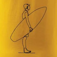 Surfař stojící jedním tahem