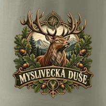 Myslivecká duše jelen a lesní erb