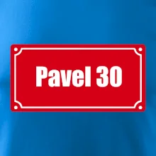 Jméno a věk - uliční cedule - červená