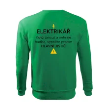 Elektrikář - hlavní jistič - Nápis na zádech